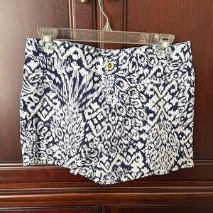 Lilly Pulitzer Blue and White High Waist Shorts